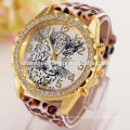 Tiger animal dial diamond jewelry quartz fashion lady watch